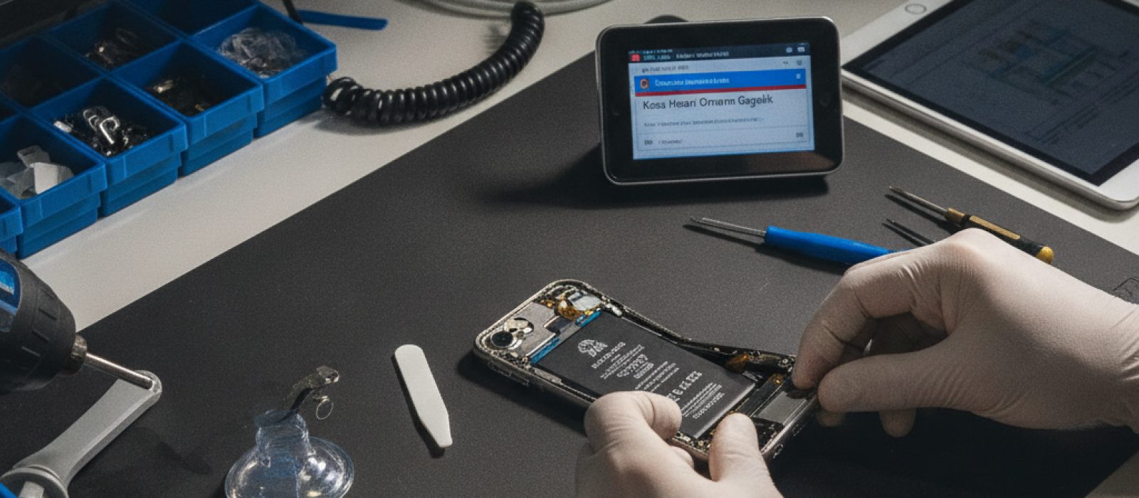 Eğilmiş iPhone kasasının yakın çekim görüntüsü, hasarı gösteriyor