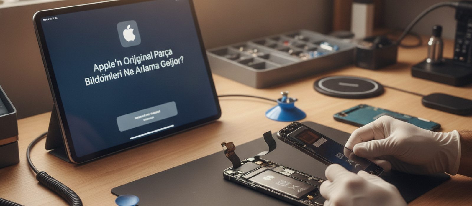 Apple iPhone ekranında görünen 'Bilinmeyen Parça' bildirimi ve ayarlar menüsü